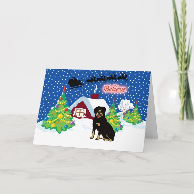 Rottweiler cree en el navidad de Santa (Anverso)