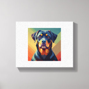 Rottweiler de arte pop retro - Retrato de perro co