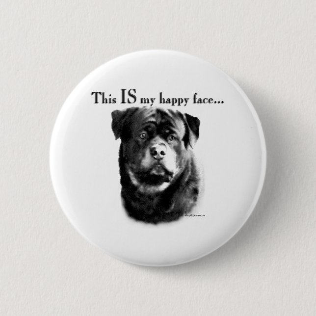Rottweiler Happy Face - Botón (Anverso)