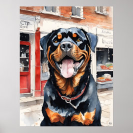 Rottweiler - Impresión de arte de perro