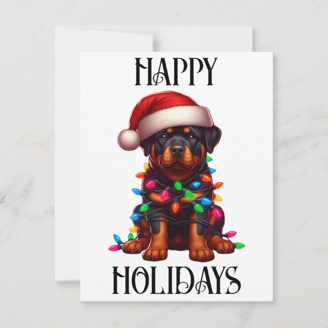 Rottweiler lindo de Navidad (Anverso)