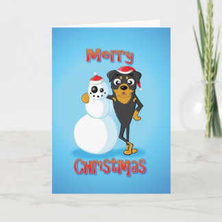rottweiler - muñeco de nieve - Felices Navidad