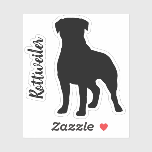 Rottweiler Silhouette Dog Raza Vinyl Pegatina (Hoja)