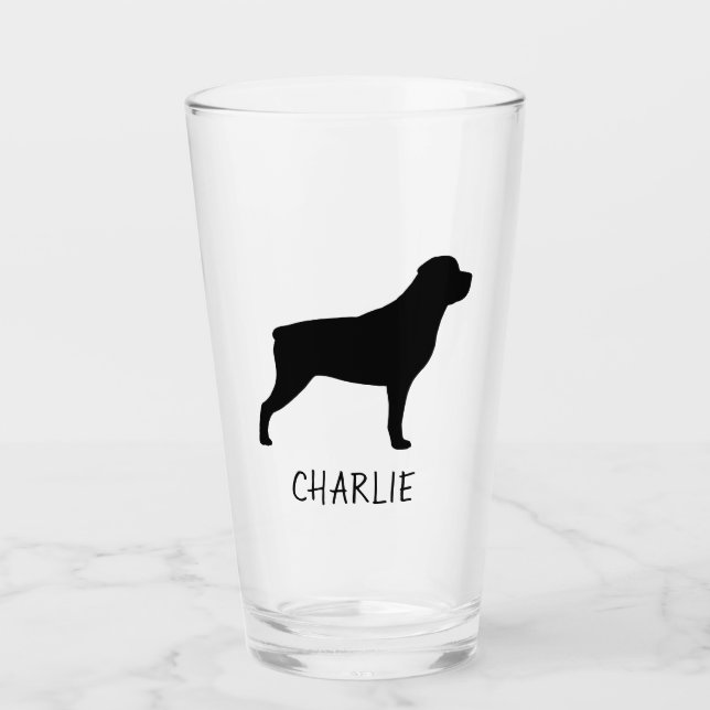 Rottweiler Silhouette Personalized Rottie Lover (Anverso)