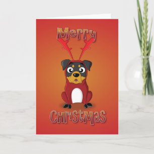 rottweiler - traje del reno - Felices Navidad