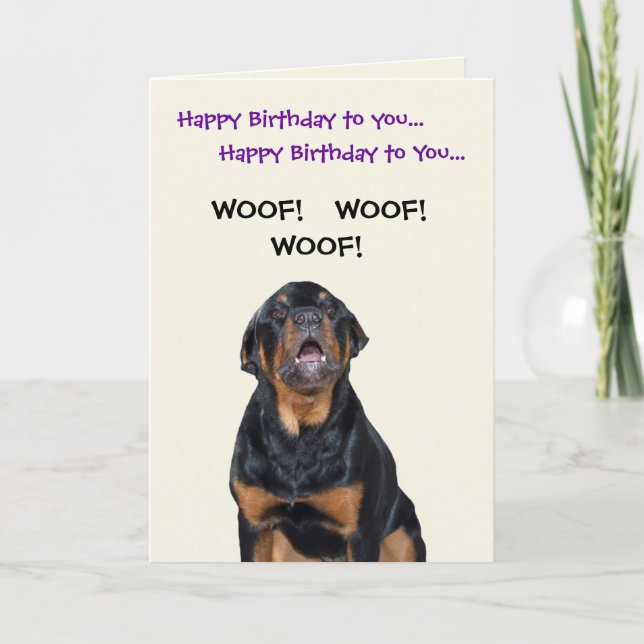 Rottweiler ve la tarjeta de cumpleaños del cartero (Anverso)