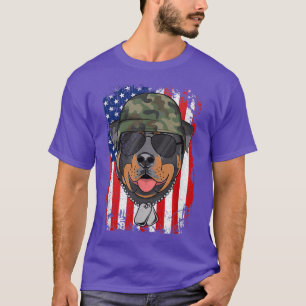 Rottweiler - Veterano de perro 4 de julio camiseta