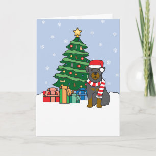 Rottweiler y Árbol de Navidad