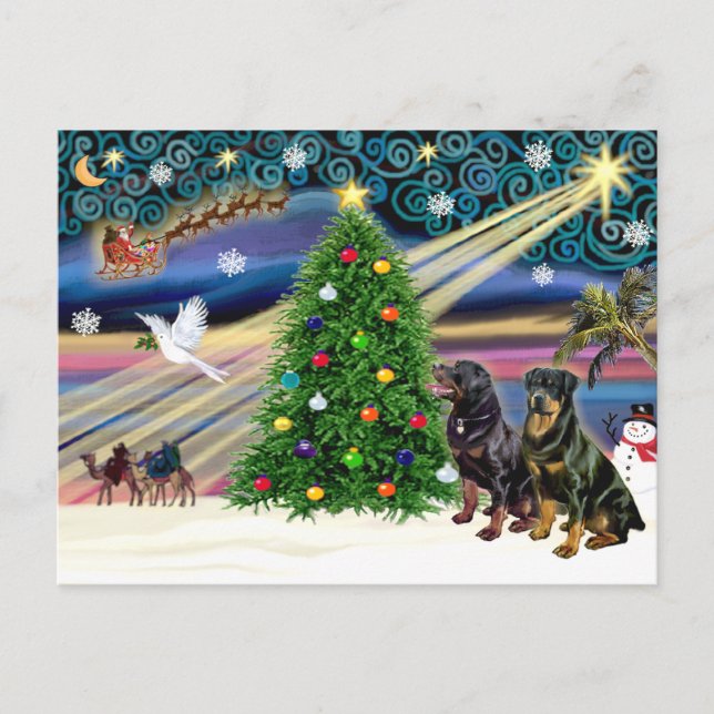 Rottweilers Magia de Navidad (dos) (Anverso)
