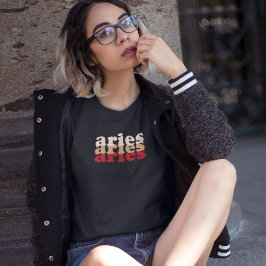 Rótulo Aries Zodiac | Camiseta de color rojo