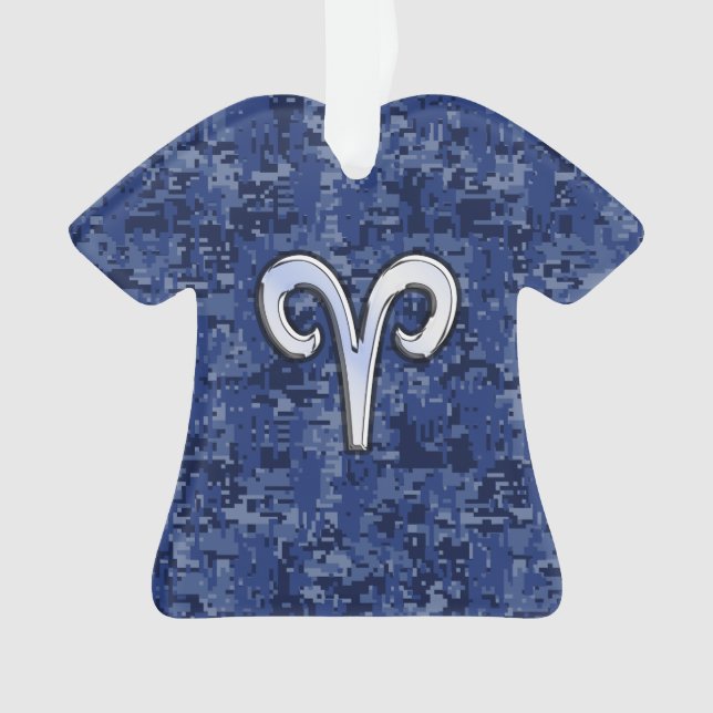 Rótulo Aries Zodiac sobre decoración de camo digit (Anverso)