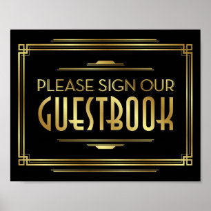 Rótulo Art Deco NUESTRA IMPRESIÓN DE Rótulo GUESTB