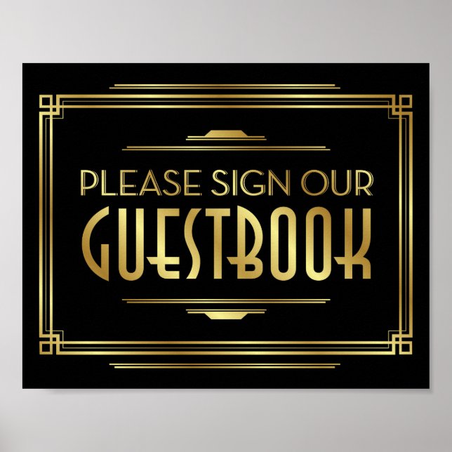 Rótulo Art Deco NUESTRA IMPRESIÓN DE Rótulo GUESTB (Frente)