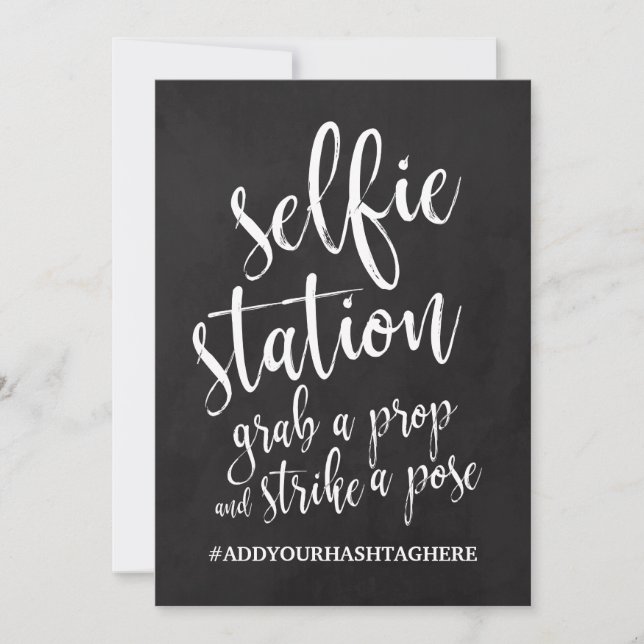 Rótulo asequible de Selfie Station Chalkboard (Anverso)