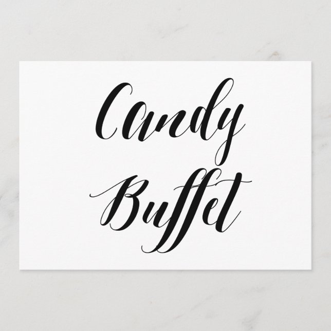 Rótulo Boda "Candy Buffet" con estilo caligráfico (Anverso)