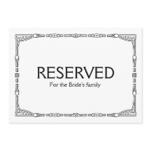 Rótulo Boda de estilo Art Deco "reservado" persona