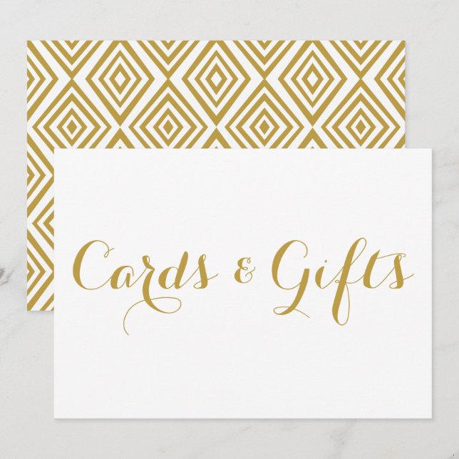Rótulo Boda de tarjetas de caligrafía moderna Gold (Anverso / Reverso)