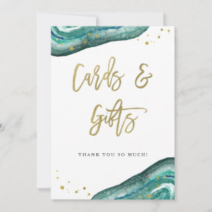 Rótulo Boda de tarjetas y regalos Geode Verde az