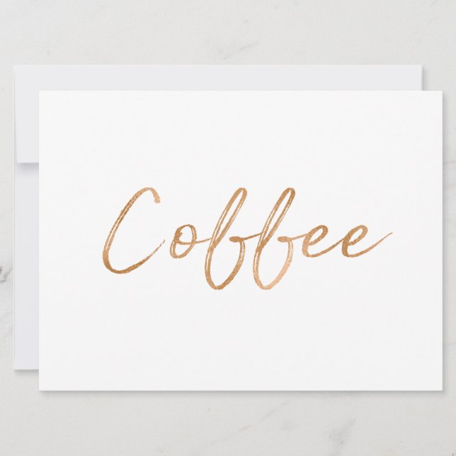 Rótulo "Café" | Elegante Rosa de oro con letra de  (Anverso)