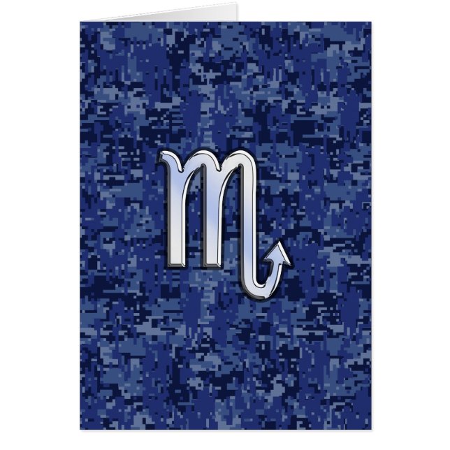 Rótulo cromado Scorpio Zodiac en camo azul marino (Frente)