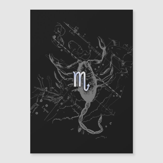 Rótulo cromado Scorpio Zodiaco en Hevelio (Anverso)
