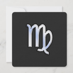 Rótulo cromado Virgo Zodiac sobre el estilo de pie