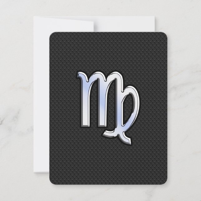 Rótulo cromado Virgo Zodiac sobre el estilo de pie (Anverso)