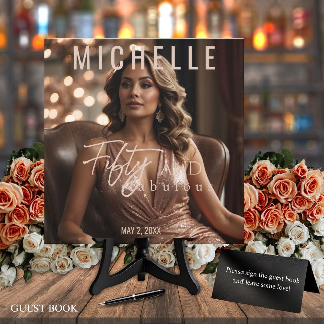 Rótulo de 50 y fabuloso libro de cumpleaños (Subido por el creador)