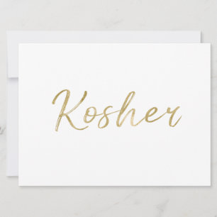 Rótulo de alimentos "Kosher"   Letras de mano de o