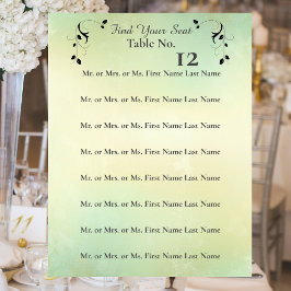 Rótulo de asiento Boda de hoja deca encantado por 