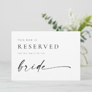 Rótulo de asiento reservado de Boda de Moda modern