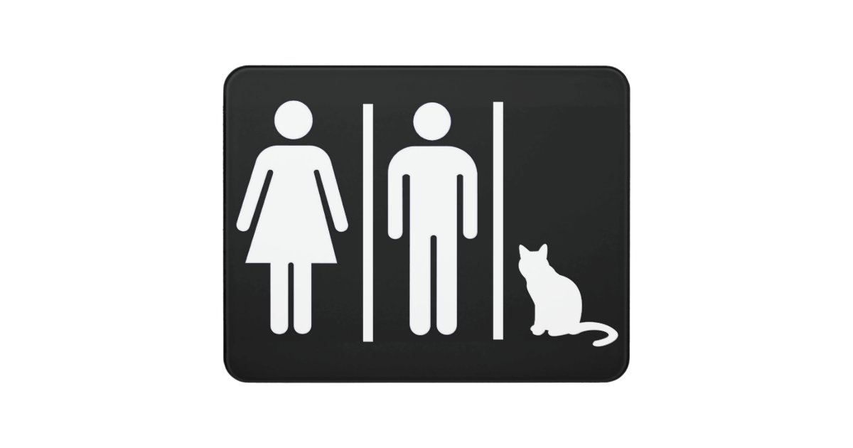 Rótulo de baño de gato | Zazzle.es