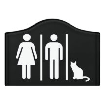 Rótulo de baño de gato