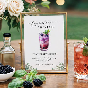 Rótulo de bebidas de Blackberry Mojito Signature