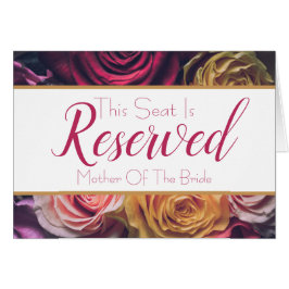 Rótulo de Boda de asientos reservados para rosas