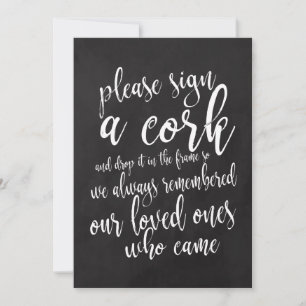 Rótulo de Boda de Cork Guest Book Chalkboard