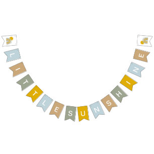 Rótulo de bunting Baby Shower con bandera arcoiris