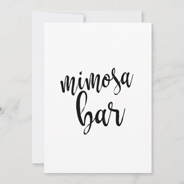 Rótulo de caligrafía asequible para el bar Mimosa (Anverso)