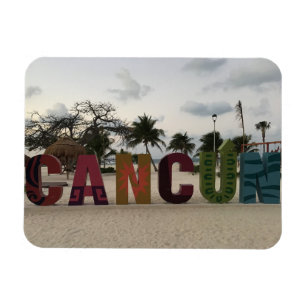 Rótulo de Cancun - Playa Delfines, imán de la foto