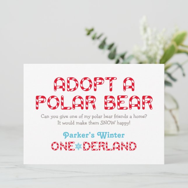 Rótulo de Favor del Oso Polar de Invierno de ONE-d (Anverso de pie)