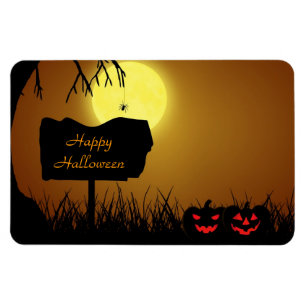 Rótulo de Halloween con calabazas - imán flexible