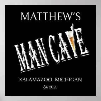 Rótulo de impresión de Poster Man Cave Pub