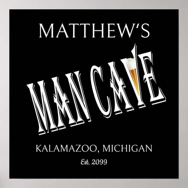 Rótulo de impresión de Poster Man Cave Pub (Frente)