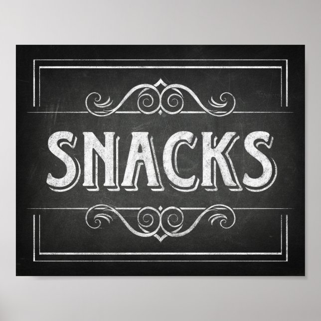 Rótulo de impresión de SNACKS de estilo de charla (Frente)