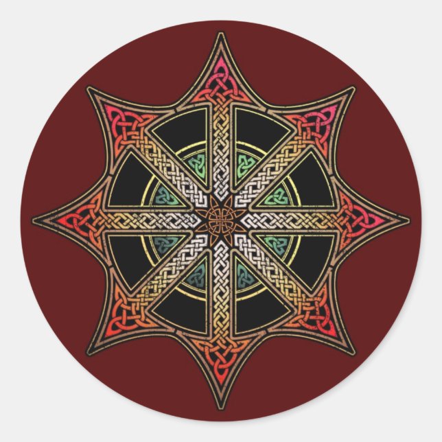 Rótulo de Knotwork de Pegatinas del caos (Anverso)