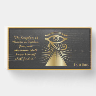 Rótulo de la caja de madera de Ojo de Horus