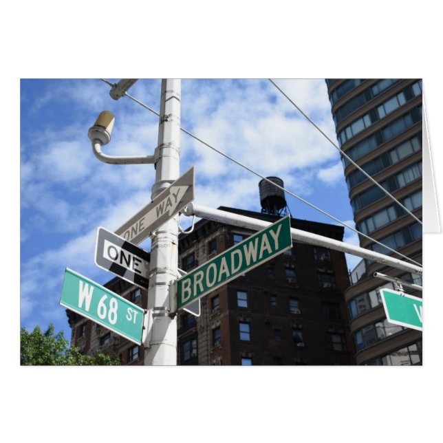 Rótulo de la calle Broadway W. 68th Upper West Sid (Anverso (Horizontal))