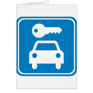 Rótulo de la carretera del alquiler de coches