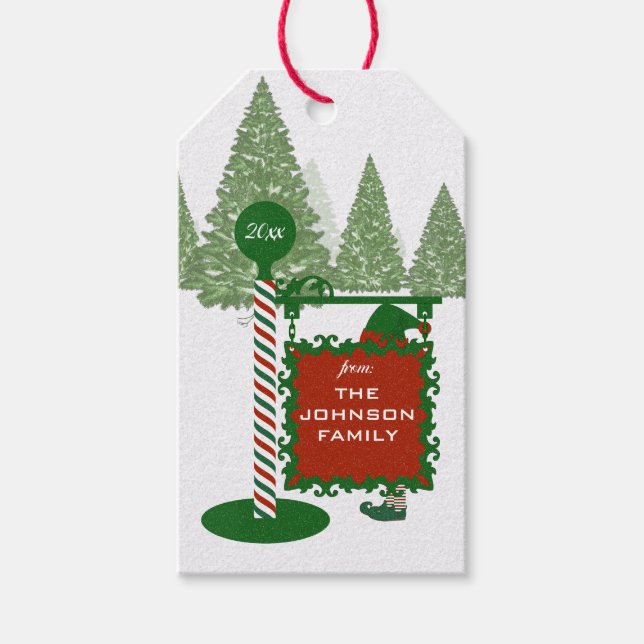 Rótulo de la familia Feliz Navidad a la etiqueta d (Anverso)