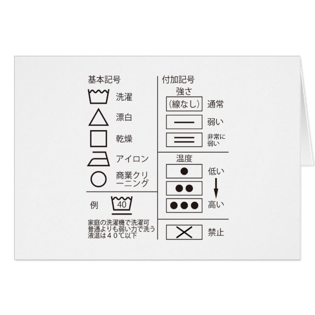 Rótulo de la indicación de lavandería (Anverso (Horizontal))